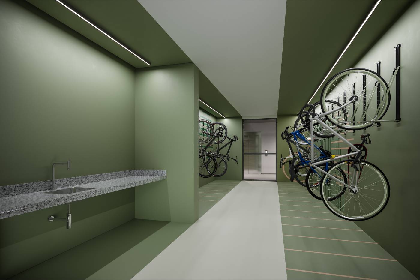 Perspectiva ilustrada do Bicicletário