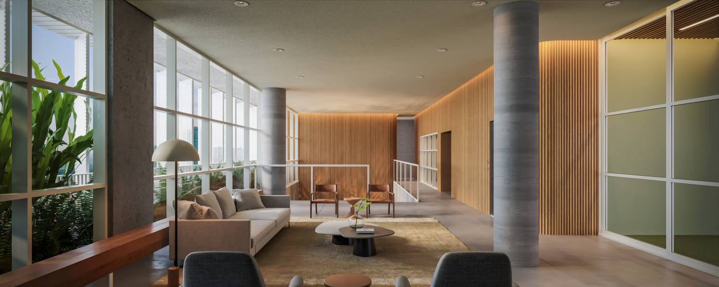 Perspectiva ilustrada do Lounge