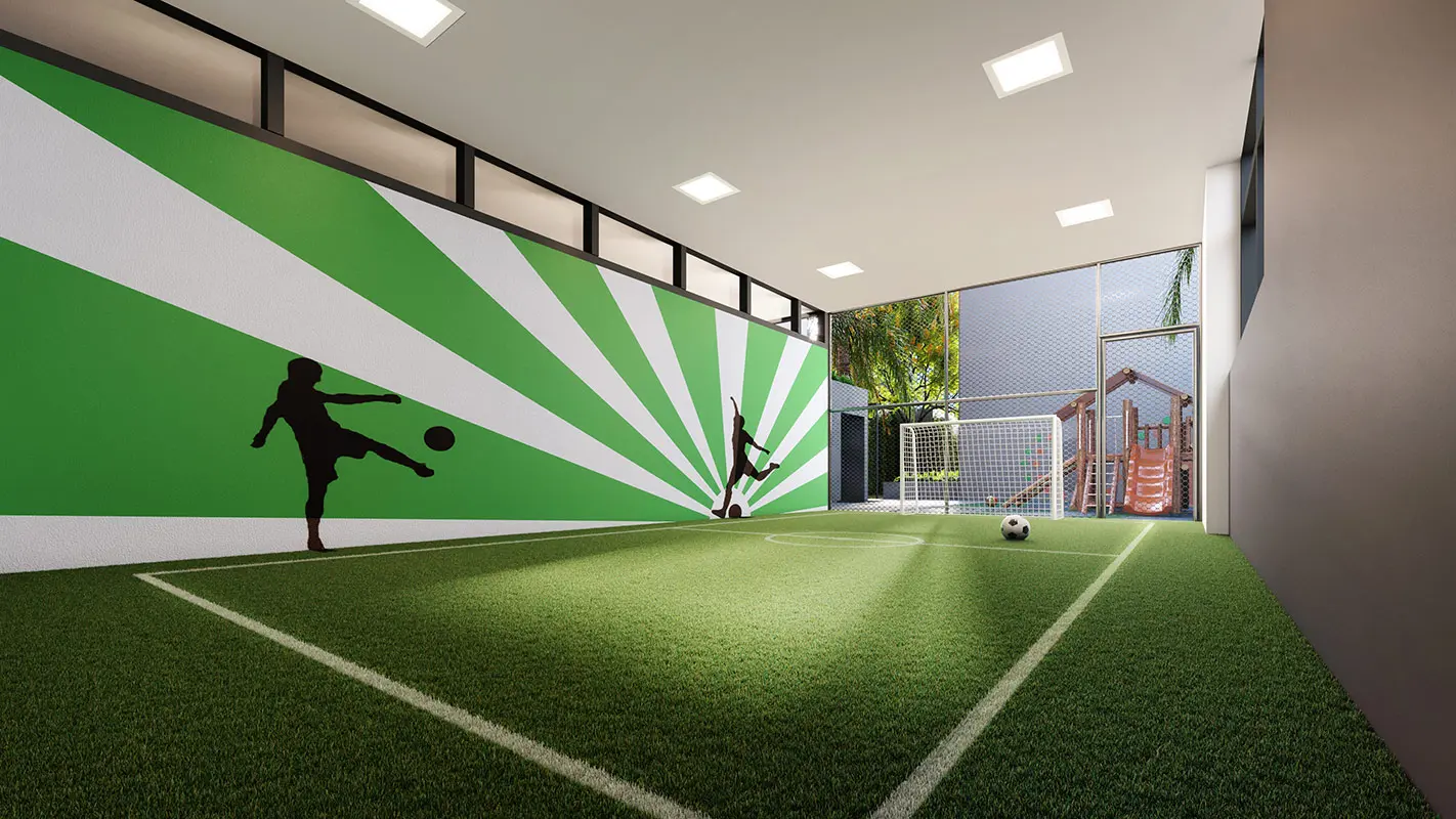 Perspectiva ilustrada da Quadra Recreativa Coberta